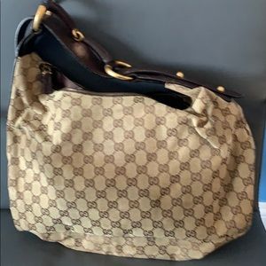 Authentic Gucci canvas shoulder bag
